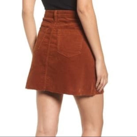 Blank NYC Corduroy A-Line Raw Hem Mini Skirt Size 24 - Picture 4 of 13